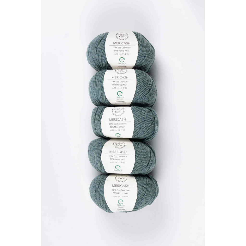5 Pack of Mericash, 1 color Bundles Nordic Yarn 