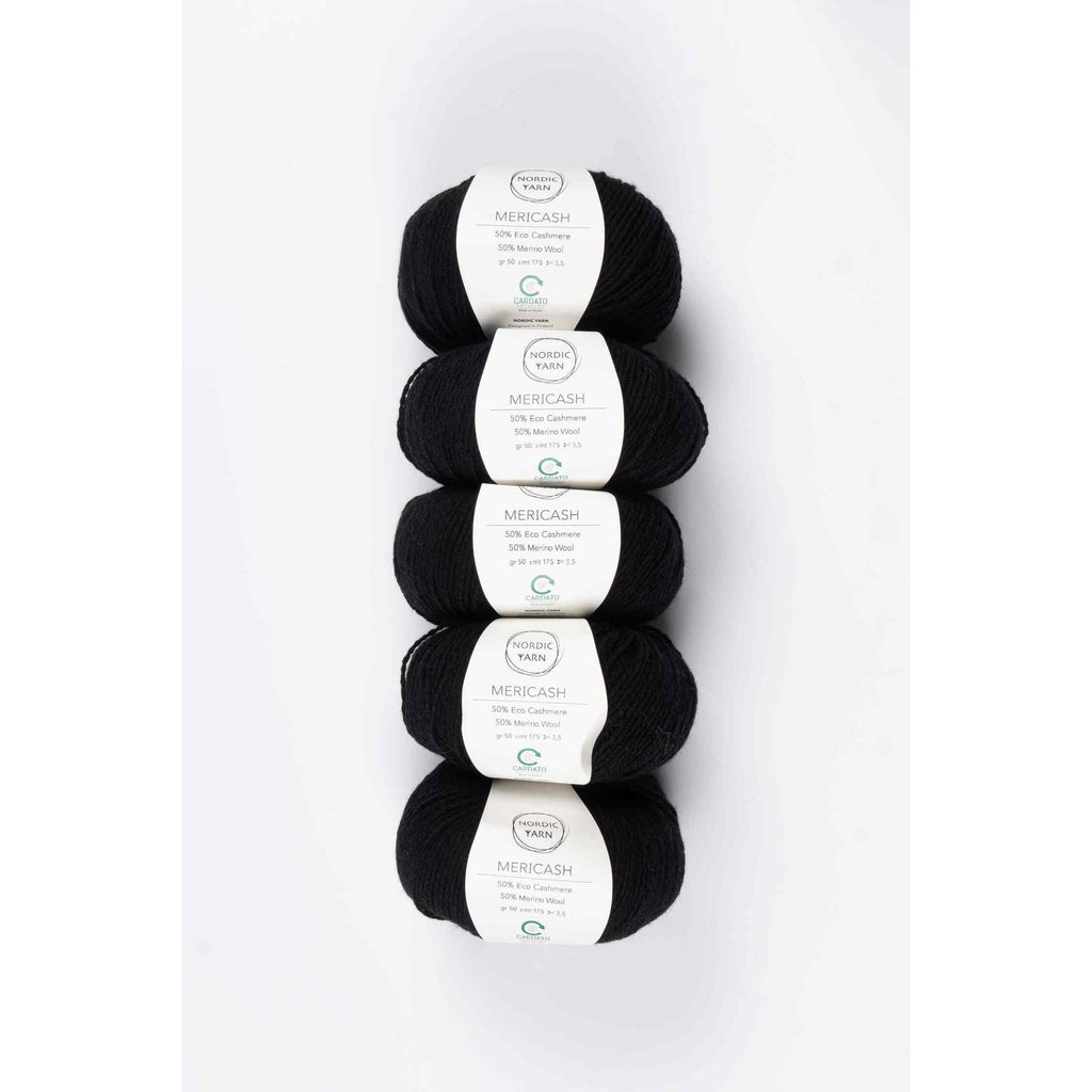 5 Pack of Mericash, 1 color Bundles Nordic Yarn 