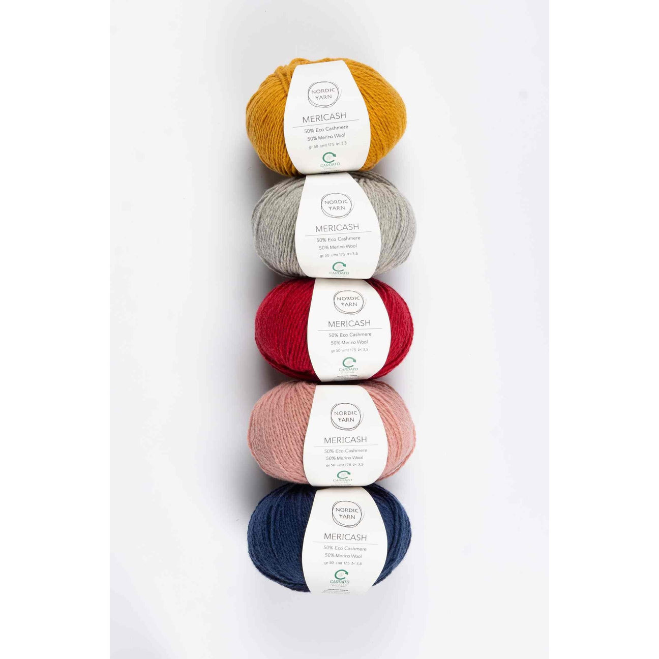 5 Pack of Mericash, Mixed colors Bundles Nordic Yarn 
