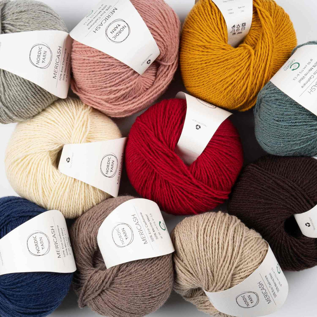 10 Pack of Mericash, mixed colors Bundles Nordic Yarn 